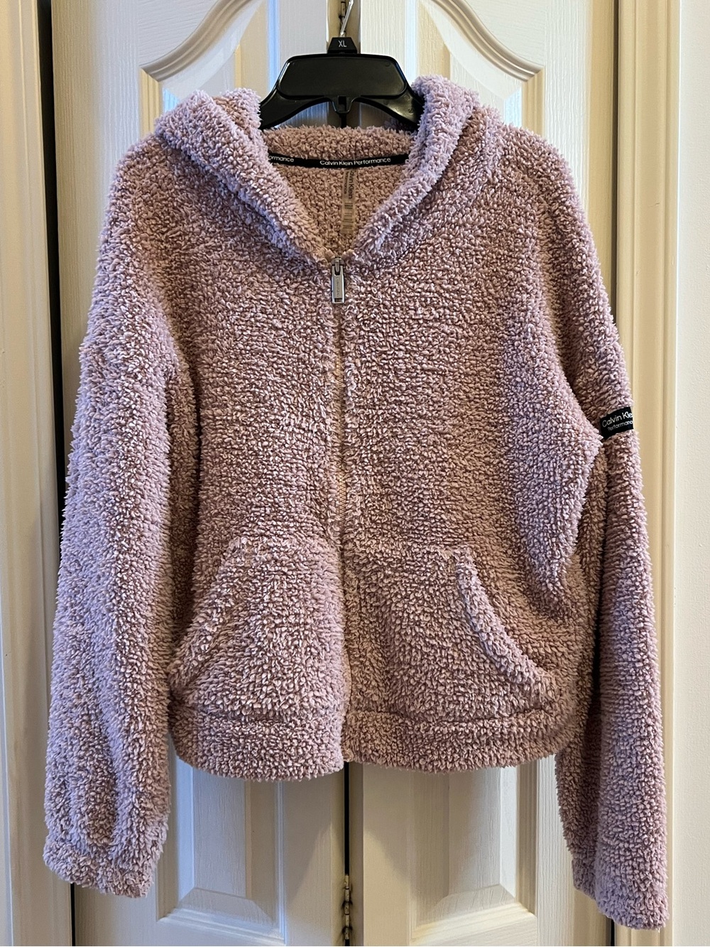 Calvin Klein Performance Cropped Pink Zip Up Hoodie